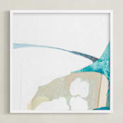 "Papers No. 26.2" - Art Print in Aqua Blue by Erin McCluskey Wheeler - Framed