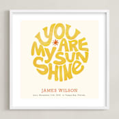 "Forever Sunshine" - Personalized Art Print in Goldenrod by Carrie ONeal - Framed