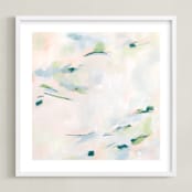 "Easy Peasy Lemon Squeezy" - Art Print in Smoky Blue by Michelle Boyd - Framed