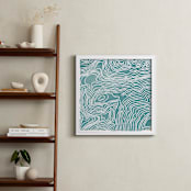 "Be. Here. Now." - Art Print in Ocean Blue by Ria Sharon - In a Room