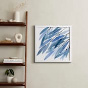"Rustling Leaves Blue" - Art Print in Ultramarine Blue by Priscilla Lee - In a Room