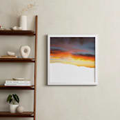 "Skyscape - Kapiti Island" - Art Print in Dusky Sun by Justine Elliott - In a Room