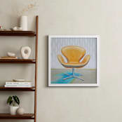 "Arne Jacobsen Swan Chair" - Art Print in Yellow by Laura Browning - In a Room
