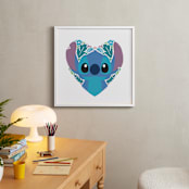"Botanical Stitch" - Art Print in Surf by Jessie Steury - In a Room