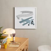 "Vintage Airplane" - Personalized Art Print in Mist by Jessie Steury - In a Room