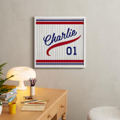 "Vintage Jersey - Navy/Red" - Personalized Art Print in Navy/Red by Jessie Steury - In a Room
