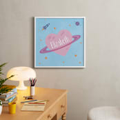 "Planet Heart" - Personalized Art Print in Cotton Candy by Heather Schertzer - In a Room