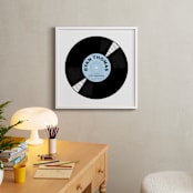 "For the Record" - Personalized Art Print in Baby Blue by Baumbirdy - In a Room