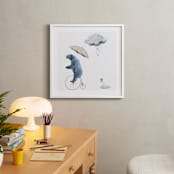 "That's one fast bike, said the Cloud" - Art Print in Polar Bear Blue by Maja Cunningham - In a Room