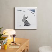"I bet there is a carrot under there" - Art Print in Bunny fur grey by Maja Cunningham - In a Room