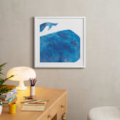 "Big Blue Whale" - Art Print in Sea Blue by Mia Posada - In a Room