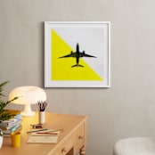 "Flyby" - Art Print in Yellow by Heather Deffense - In a Room
