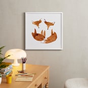 "Twin Foxes" - Art Print in Earthy Red by Mia Posada - In a Room