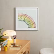 "Somewhere in the Rainbow" - Art Print in Pastel Multi-color by Tina Faselli - In a Room
