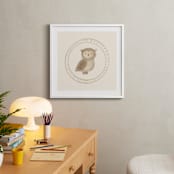 "Woodland Animal Frame - Owl" - Art Print in Cream by Creo Study - In a Room