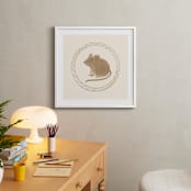 "Woodland Animal Frame - Mouse" - Art Print in Cream by Creo Study - In a Room