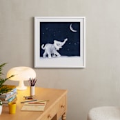 "Moon Balloon" - Art Print in Midnight Blue by Maja Cunningham - In a Room