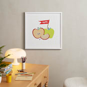 "Farmer's Market Apples" - Art Print in apple red by Kate Capone - In a Room