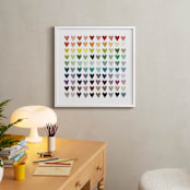 "Paper Hearts" - Art Print in Rainbow by InkDot - In a Room