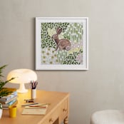 "Lone Rabbit" - Art Print in Grass by Jenny Westenhofer - In a Room