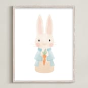 "Peter Rabbit" - Art Print in Biege by Jessie Steury - Framed