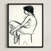 "Tranquility" - Art Print in black and white by Susan Moore-Stevenson - Framed