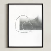 "Abstract drawings I" - Art Print in White by Kirsta Benedetti - Framed