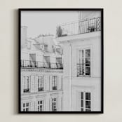 "Parisian Rooftops" - Art Print in French Gray by Lindsay Ferraris Photography - Framed
