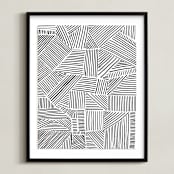 "Criss Cross" - Art Print in Midnight by raven erebus - Framed