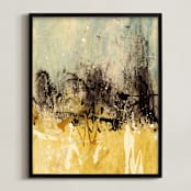 "Bon Voyage I" - Art Print in Bedazzling Grey by Carmen Guedez - Framed
