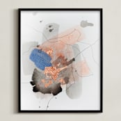 "Divide #2" - Art Print in Glacial Reflection by Christine Olmstead - Framed