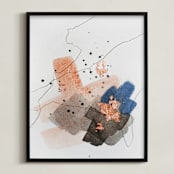 "Divide #1" - Art Print in Pacific Blue by Christine Olmstead - Framed