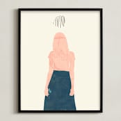 "From Where I Stand" - Art Print in Indigo by Field and Sky - Framed