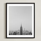 "NYC" - Art Print in black and white by Shannon Kirsten - Framed