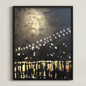 "Down Under the Brooklyn Bridge" - Art Print in Warm Hues by JaxRobyn - Framed