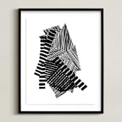 "Layers" - Art Print in Black and White by Jaime Derringer - Framed