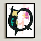 "Serendipity" - Art Print in soft peach by Ilana Greenberg - Framed
