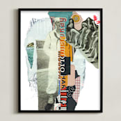"Chorus Line Arnold" - Art Print in Taupe by Misty Hughes - Framed