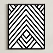 "Abstract simple geometric design" - Art Print in black and white by Anna - Framed