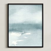 "Ice on the Lake" - Art Print in Ice Blue by Renee Anne Bouffard-McManus - Framed