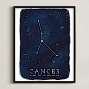 "Zodiac Constellation Cancer" - Personalized Art Print in Galaxy by Ashley Presutti Beasley - Framed