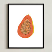 "Papaya" - Art Print in Papaya by Anupama - Framed