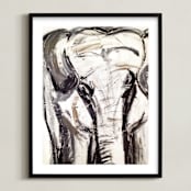 "In the Room II" - Art Print in Elephant Grey by Holly Royval - Framed