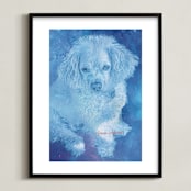 "Pup Universe" - Art Print in Galactic Blue by Mariecor Agravante - Framed