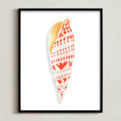 "Modern Junonia Shell" - Art Print in red ochre by Artsy Canvas Girl Designs - Framed