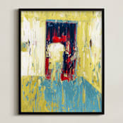 "A Walk In The Gallery" - Art Print in Red by Andy Mars - Framed