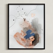 "Divide #3" - Art Print in glacial blue by Christine Olmstead - Framed