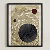 "Journey of the Souls" - Art Print in Vintage Gold by Faiza Khan - Framed