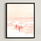 "Orange Sky" - Art Print in Orange Sherbert by Jenny Partrite - Framed