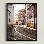 "Alfama#1" - Art Print in Warm Orange by Van Tsao - Framed